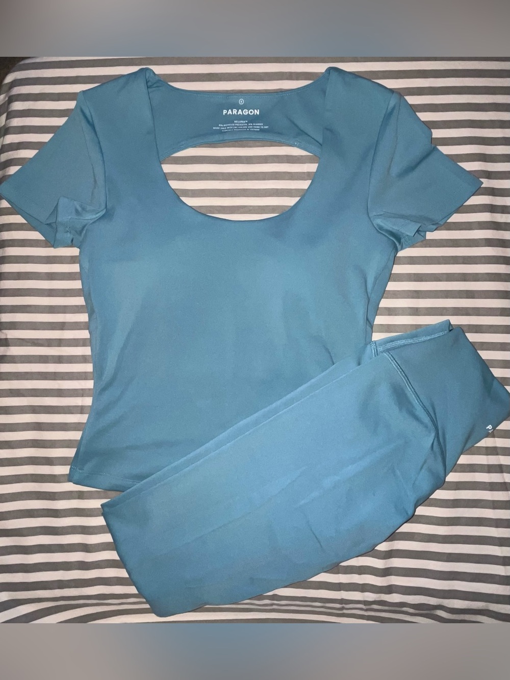 Paragon Reluna SmoothHold Open Back Crop Top + SculptSeam Mid Rise Plus Leg Sz S